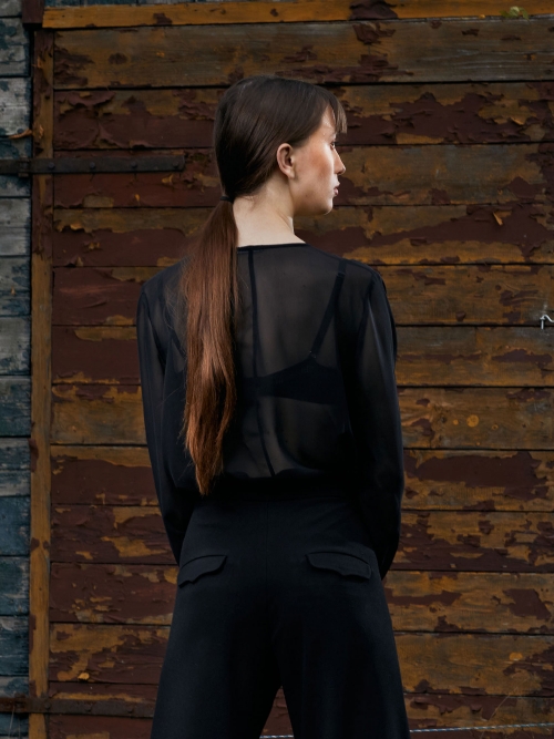 Halenka silk černá