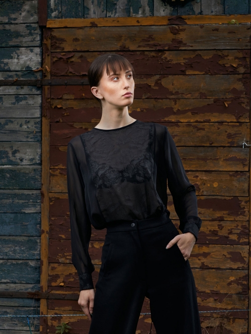 Halenka silk černá