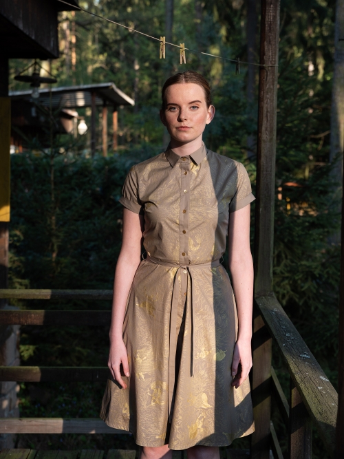 Šaty košilové hnědé