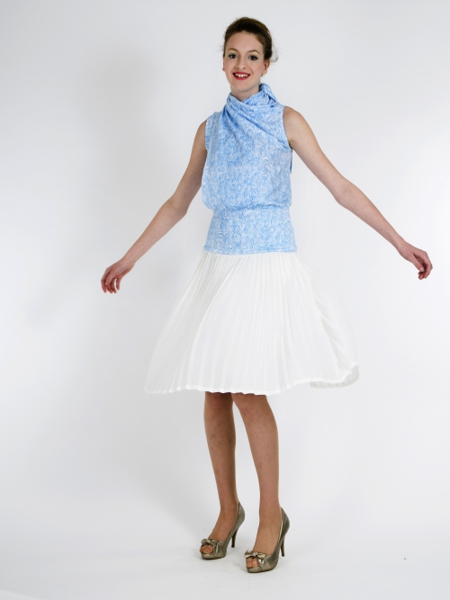 Sukně plisé bílá