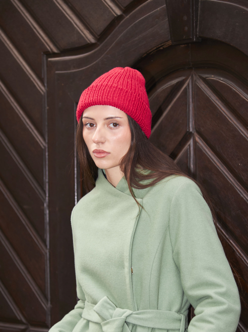 Čepice červená merino